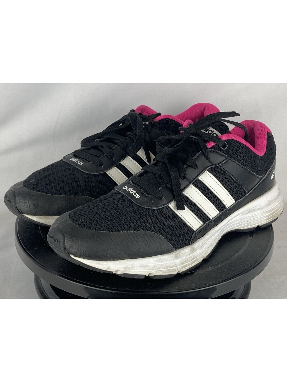 Women’s Size 9 Adidas Cloudfoam Shoes Black Pink Mesh Running Sneakers AW4751